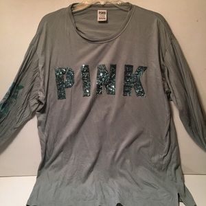 Pink bling campus long sleeve size large